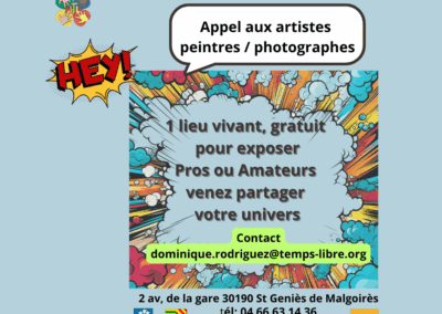 Appel aux artistes : exposez vos œuvres à l’Espace Socio Culturel Temps Libre !