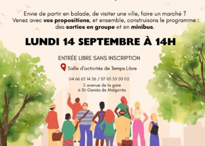 Des sorties entre seniors, pour les seniors et choisies par les seniors.