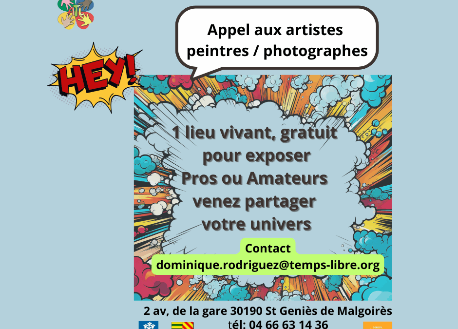 Appel aux artistes : exposez vos œuvres à l’Espace Socio Culturel Temps Libre !